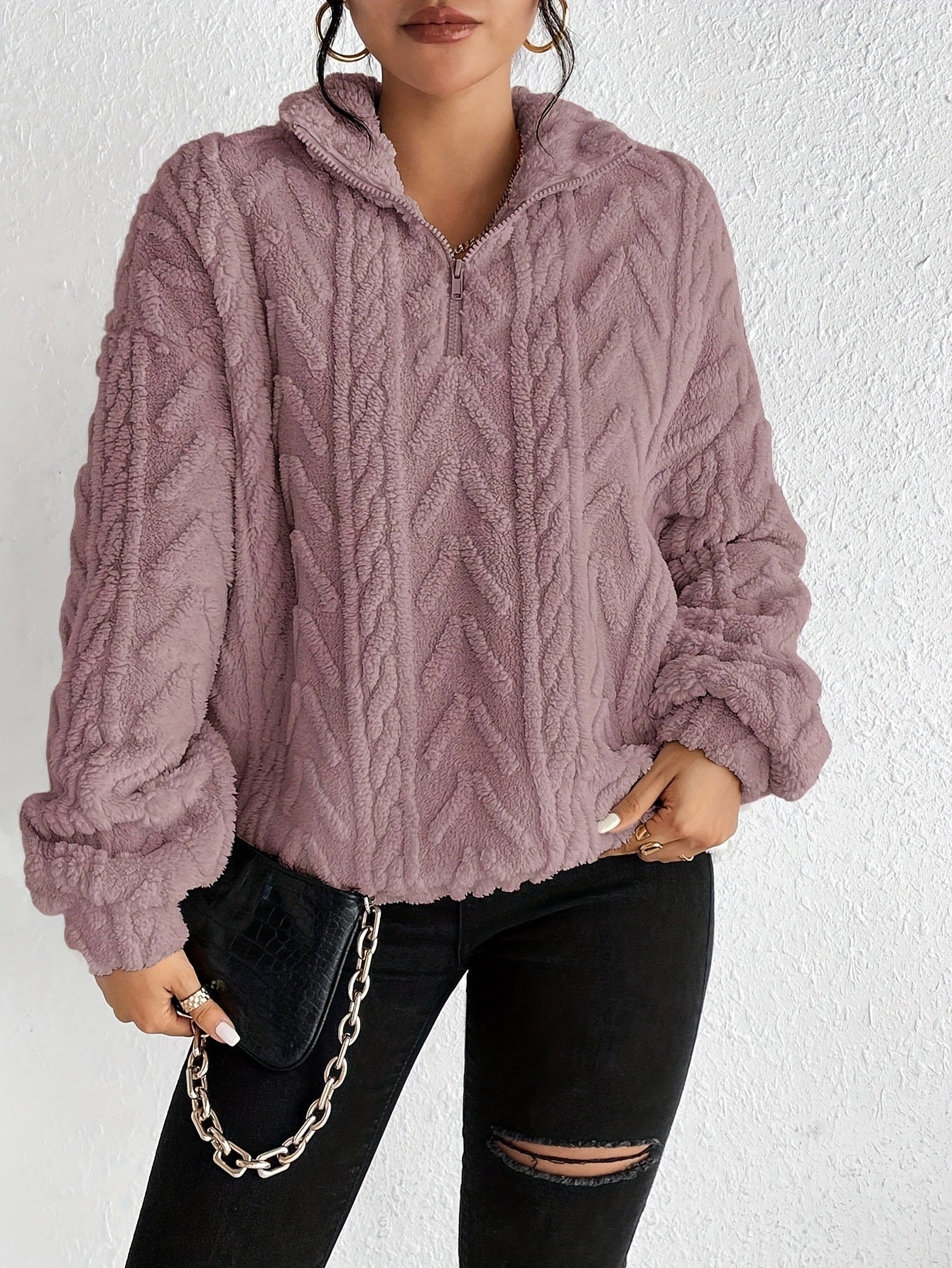 Pull en laine col zippé