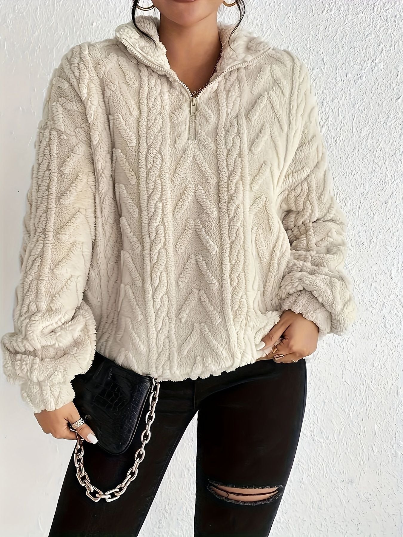 Pull en laine col zippé