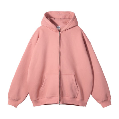 Pull à capuche zippé en coton homme