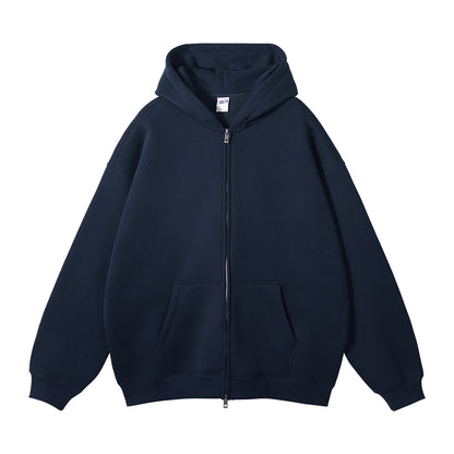 Pull à capuche zippé en coton homme