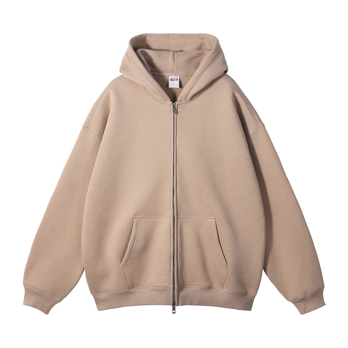 Pull à capuche zippé en coton homme